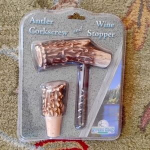 🎍 Rivers Edge ANTLER CORKSCREW & WINE STOPPER